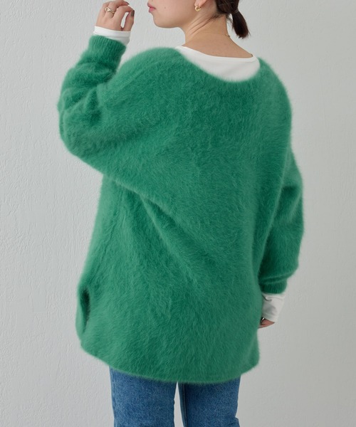 BEARDSLEY（ビアズリー）の「FOX Vネックニット（ニット/セーター・レディース・グリーン/ベージュ・FREE）」の15枚目の写真