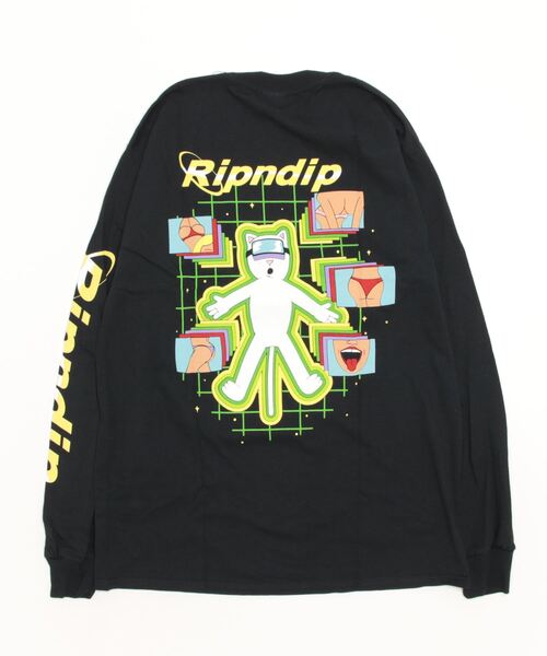 RIPNDIP(リップンディップ)の「【RIPNDIP】VIRTUAL NERMALITY LOGO SLEEVE TEE(Tシャツ/カットソー・メンズ・ブラック・LARGE/MEDIUM)」の2枚目の写真