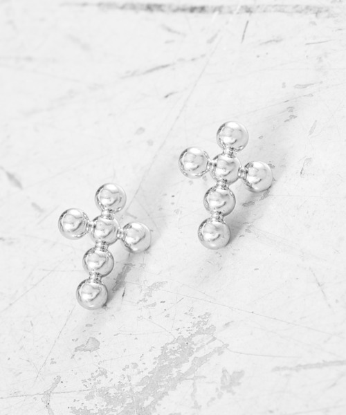Figments（フィグメンツ）の「ボールクロスピアス（ピアス（両耳用）・レディース・シルバー・FREE）」の5枚目の写真