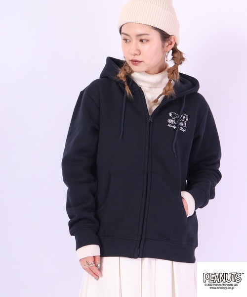 COACH コーチ×PEANUTS スヌーピーシグネチャー ジップアップパーカー セール】PEANUTS スヌーピー ジップアップ パーカー 起毛