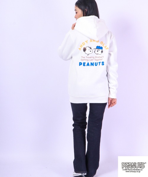 PEANUTS(ピーナッツ)の「PEANUTS スヌーピー ジップアップ パーカー 起毛(パーカー・レディース・ブルーグレー/ネイビー/オフホワイト・LL/L/M)」の11枚目の写真