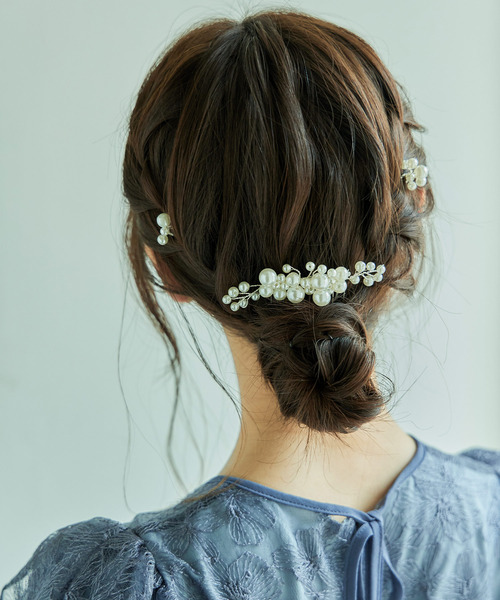 デザインパールヘアピン5本セット（バレッタ/ヘアクリップ）｜niana