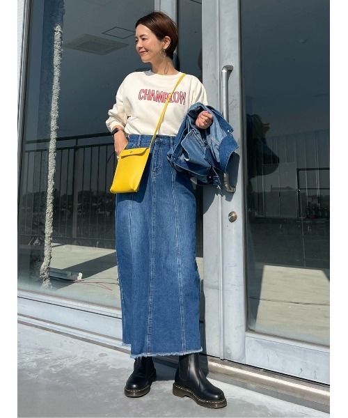 Champion(チャンピオン)の「【Champion】手書き風プリントクルースウェット(スウェット・レディース・グリーン/ダークグレー/ホワイト・L/M)」の14枚目の写真