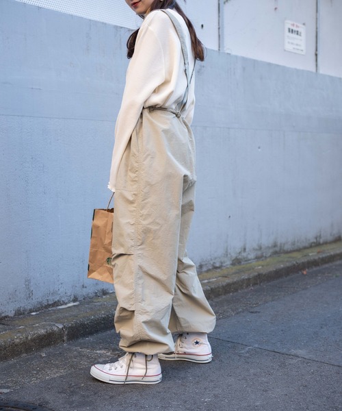 WEGO（ウィゴー）の「WEGO/サス付2WAYパラシュートパンツ（カーゴパンツ・レディース・オフホワイト/ライトピンク/カーキ・FREE）」の15枚目の写真