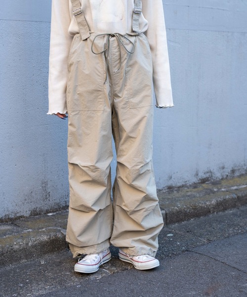 WEGO（ウィゴー）の「WEGO/サス付2WAYパラシュートパンツ（カーゴパンツ・レディース・オフホワイト/ライトピンク/カーキ・FREE）」の9枚目の写真