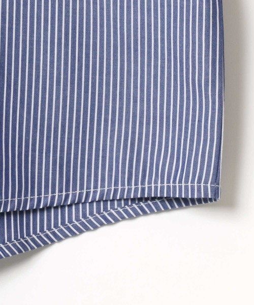 BEN DAVIS(ベンデイビス)の「BEN DAVIS/ベンデイビス PATCHED WORK SHIRT/オーバーサイズ ワッペン ワンポイント刺繍 無地 ストライプ ワークシャツ/レギュラーカラーシャツ(シャツ/ブラウス・メンズ・ブルー系その他/ホワイト系その他/サックスブルー・M/L/XL)」の14枚目の写真