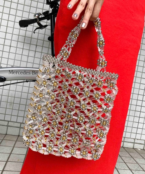 Casselini(キャセリーニ)の「Casselini(キャセリーニ)ミックスビーズトートバッグ(トートバッグ・レディース・クリア/アイボリー/ブルー/ブラック・FREE)」の17枚目の写真