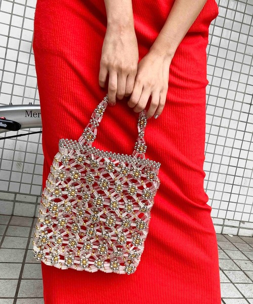 Casselini(キャセリーニ)の「Casselini(キャセリーニ)ミックスビーズトートバッグ(トートバッグ・レディース・クリア/アイボリー/ブルー/ブラック・FREE)」の18枚目の写真