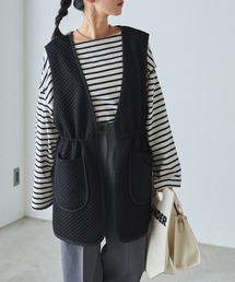 forksy. | 【forksy.】ウエストドロストキルティングベスト(ベスト)