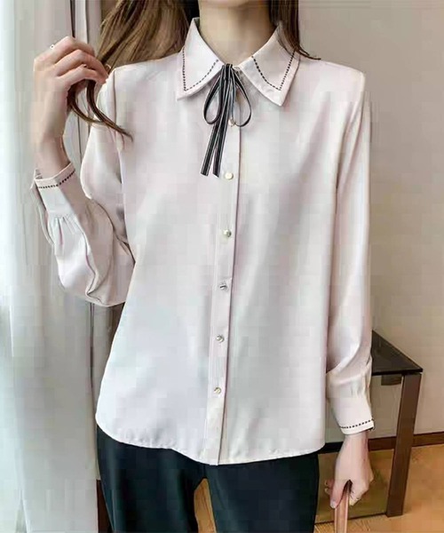セール】リボン付き ブラウス（シャツ/ブラウス）｜pumpkin port