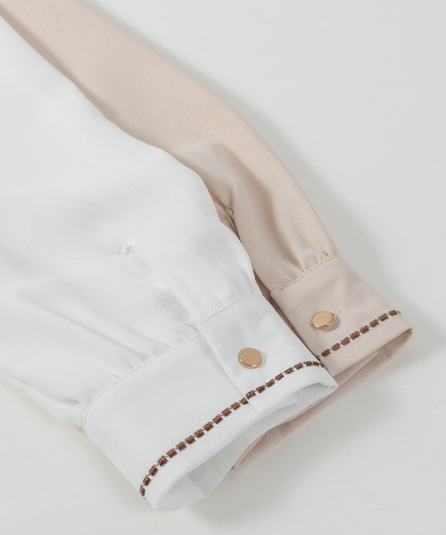 pumpkin port（パンプキンポート）の「リボン付き ブラウス（シャツ/ブラウス・レディース・ホワイト/ベージュ/ブラック・MEDIUM/S/L/M）」の15枚目の写真