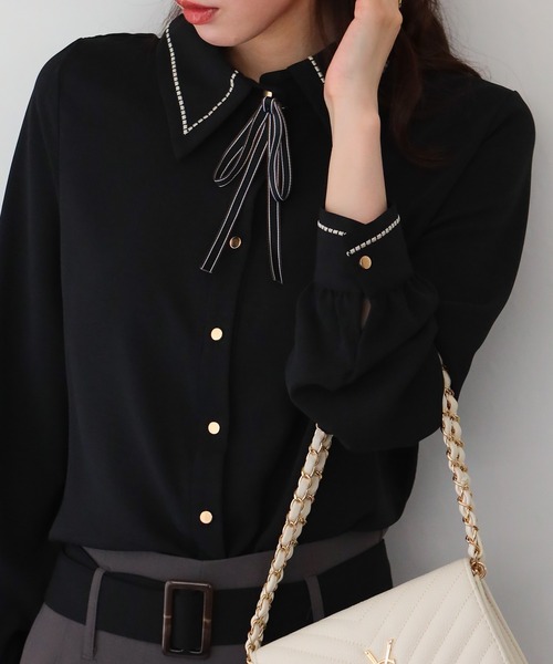 pumpkin port（パンプキンポート）の「リボン付き ブラウス（シャツ/ブラウス・レディース・ホワイト/ベージュ/ブラック・MEDIUM/S/L/M）」の22枚目の写真