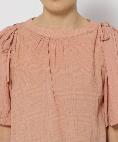 mysty woman（ミスティウーマン）の「ショルダーリボン2WAYブラウス 193444（シャツ/ブラウス・レディース・ピンク系その他/アイボリー/モカ/ブラウン・FREE）」の5枚目の写真