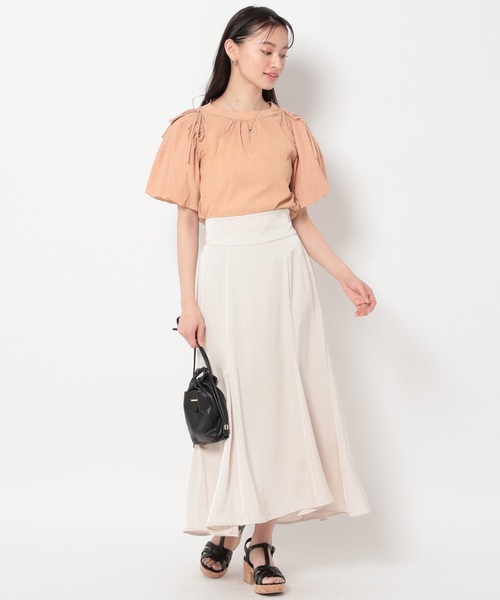 mysty woman（ミスティウーマン）の「ショルダーリボン2WAYブラウス 193444（シャツ/ブラウス・レディース・ピンク系その他/アイボリー/モカ/ブラウン・FREE）」の9枚目の写真