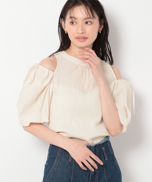 mysty woman（ミスティウーマン）の「ショルダーリボン2WAYブラウス 193444（シャツ/ブラウス・レディース・ピンク系その他/アイボリー/モカ/ブラウン・FREE）」の21枚目の写真