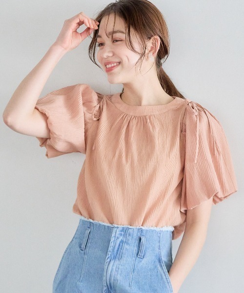 mysty woman（ミスティウーマン）の「ショルダーリボン2WAYブラウス 193444（シャツ/ブラウス・レディース・ピンク系その他/アイボリー/モカ/ブラウン・FREE）」の20枚目の写真