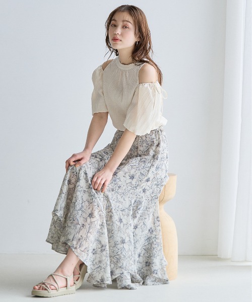 mysty woman（ミスティウーマン）の「ショルダーリボン2WAYブラウス 193444（シャツ/ブラウス・レディース・ピンク系その他/アイボリー/モカ/ブラウン・FREE）」の18枚目の写真