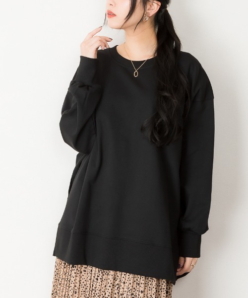 新品タグつき❣️完売品送料無料☆XTFMT01J3 サイドスリット トレーナー セール】atONE ミニ裏毛サイドスリットトレーナー（スウェット