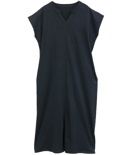 Social GIRL(ソーシャルガール)の「スリットキーネックTシャツワンピース(ワンピース・レディース・ブラック/オフホワイト/ベージュ/グレイッシュベージュ・M)」の11枚目の写真