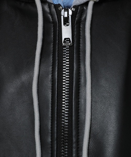 LADY VOLUME（レディーボリューム）の「【モニタリング TWICE チェヨン着用】Lady Volume／9008 HD JP フード付きフェイクレザーブルゾン 2191513（ブルゾン・レディース・ブラック・FREE）」の20枚目の写真