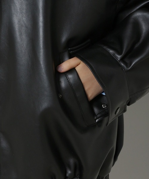 LADY VOLUME（レディーボリューム）の「【モニタリング TWICE チェヨン着用】Lady Volume／9008 HD JP フード付きフェイクレザーブルゾン 2191513（ブルゾン・レディース・ブラック・FREE）」の22枚目の写真