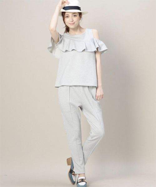 ROSE BUD（ローズバッド）の「LCTT-15189 RUFFLE SLV-LESS TOP（Tシャツ/カットソー・レディース・ブルー/ブラック・ONE SIZE）」の14枚目の写真