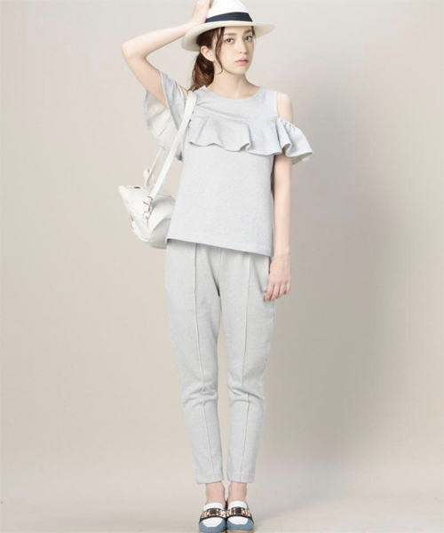 ROSE BUD（ローズバッド）の「LCTT-15189 RUFFLE SLV-LESS TOP（Tシャツ/カットソー・レディース・ブルー/ブラック・ONE SIZE）」の12枚目の写真