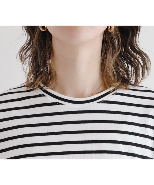 reca（レカ）の「ワイドスリーブビッグビッグボーダーT（Tシャツ/カットソー・レディース・グリーン/ブラック/オートミール・FREE）」の9枚目の写真