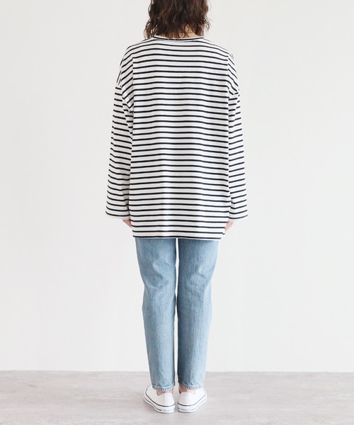 reca（レカ）の「ワイドスリーブビッグビッグボーダーT（Tシャツ/カットソー・レディース・グリーン/ブラック/オートミール・FREE）」の14枚目の写真