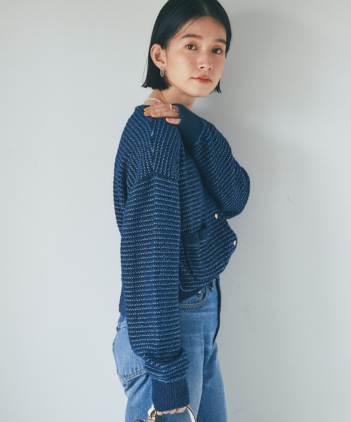 RIVE DROITE(リヴドロワ)の「ツイードカーディガン(カーディガン/ボレロ・レディース・オフホワイト/ブルー・FREE)」の17枚目の写真