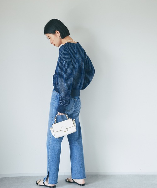 RIVE DROITE(リヴドロワ)の「ツイードカーディガン(カーディガン/ボレロ・レディース・オフホワイト/ブルー・FREE)」の19枚目の写真