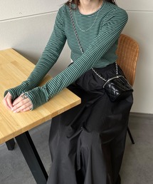 スリムボーダーカットソー