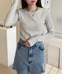 LE MORE | スリムボーダーカットソー(Tシャツ/カットソー)