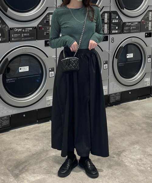 LE MORE（リモア）の「スリムボーダーカットソー（Tシャツ/カットソー・レディース・アイボリー/ブラック/グリーン・FREE）」の5枚目の写真