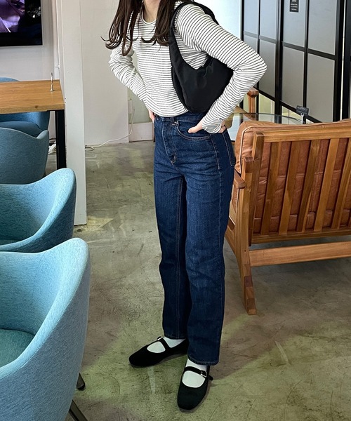 LE MORE（リモア）の「スリムボーダーカットソー（Tシャツ/カットソー・レディース・アイボリー/ブラック/グリーン・FREE）」の16枚目の写真