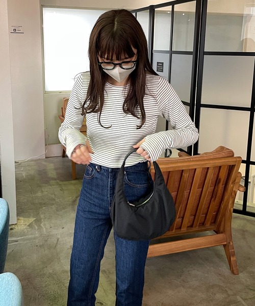 LE MORE（リモア）の「スリムボーダーカットソー（Tシャツ/カットソー・レディース・アイボリー/ブラック/グリーン・FREE）」の6枚目の写真