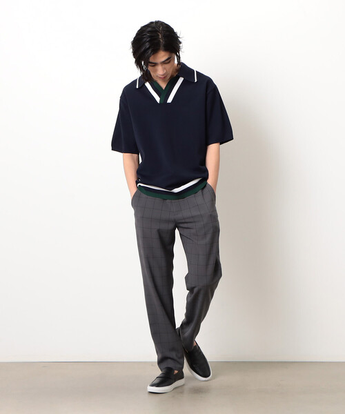 COMME CA COMMUNE(コムサコミューン)の「チルデン ニットポロ(ポロシャツ・メンズ・ブラック/グリーン/ネイビー・MEDIUM/LARGE)」の6枚目の写真