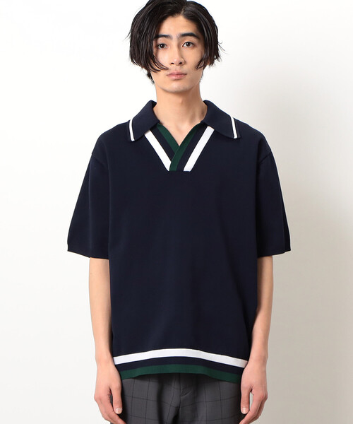 COMME CA COMMUNE(コムサコミューン)の「チルデン ニットポロ(ポロシャツ・メンズ・ブラック/グリーン/ネイビー・MEDIUM/LARGE)」の9枚目の写真
