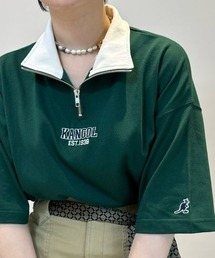 【KANGOL】ハーフジップ半袖Tシャツ
