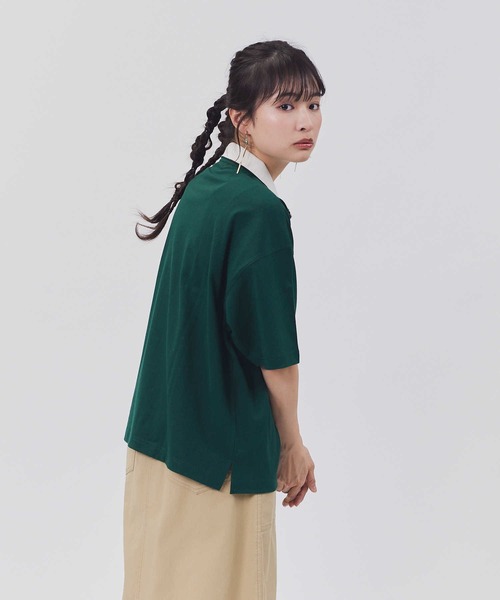 KANGOL(カンゴール)の「【KANGOL】ハーフジップ半袖Tシャツ(Tシャツ/カットソー・レディース・グリーン/ネイビー/オフホワイト・M/L)」の8枚目の写真