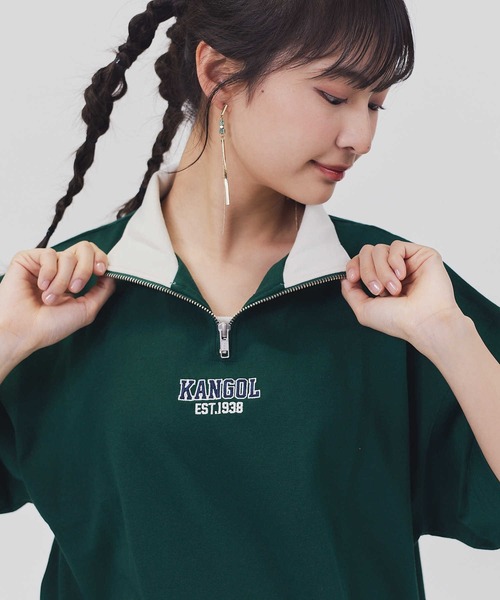KANGOL(カンゴール)の「【KANGOL】ハーフジップ半袖Tシャツ(Tシャツ/カットソー・レディース・グリーン/ネイビー/オフホワイト・M/L)」の9枚目の写真