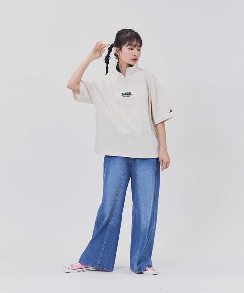KANGOL(カンゴール)の「【KANGOL】ハーフジップ半袖Tシャツ(Tシャツ/カットソー・レディース・グリーン/ネイビー/オフホワイト・M/L)」の5枚目の写真