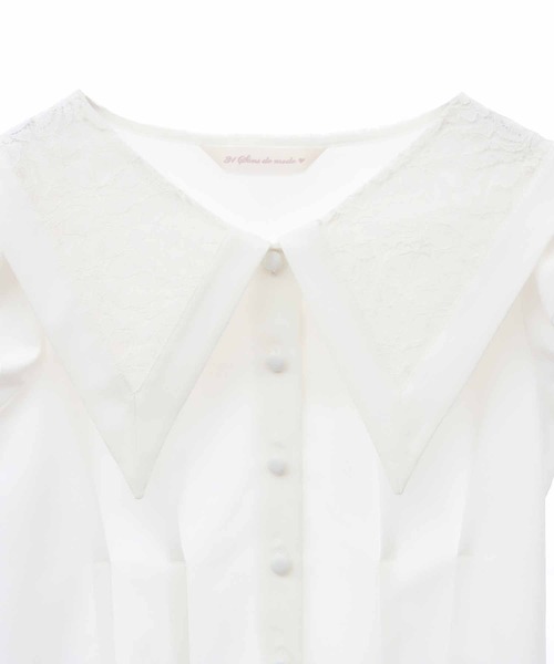 31 Sons de mode(トランテアン ソン ドゥ モード)の「レースビッグカラーブラウス(シャツ/ブラウス・レディース・ブラック/オフホワイト・36)」の13枚目の写真