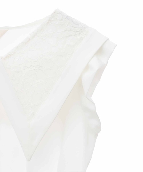 31 Sons de mode(トランテアン ソン ドゥ モード)の「レースビッグカラーブラウス(シャツ/ブラウス・レディース・ブラック/オフホワイト・36)」の7枚目の写真