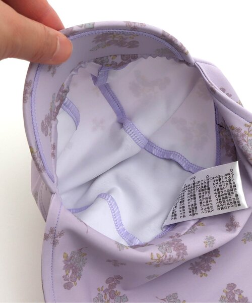 Ampersand（アンパサンド）の「日よけ付きスイムキャップ_UVカット（水着・キッズ・サックスブルー/ピンク/ラベンダー/ブルー/ベージュ/ブラック・50/56）」の9枚目の写真