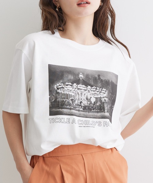 AMERICAN HOLIC（アメリカンホリック）の「フォトプリント半袖カットプルオーバー（Tシャツ/カットソー・レディース・A/B・M/L）」の2枚目の写真