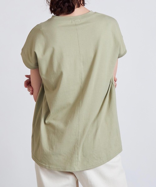 Rejoule(リジュール)の「フレンチスリーブTシャツ(Tシャツ/カットソー・レディース・ブラック/ブラウン系その他/オフホワイト/グリーン・FREE)」の5枚目の写真