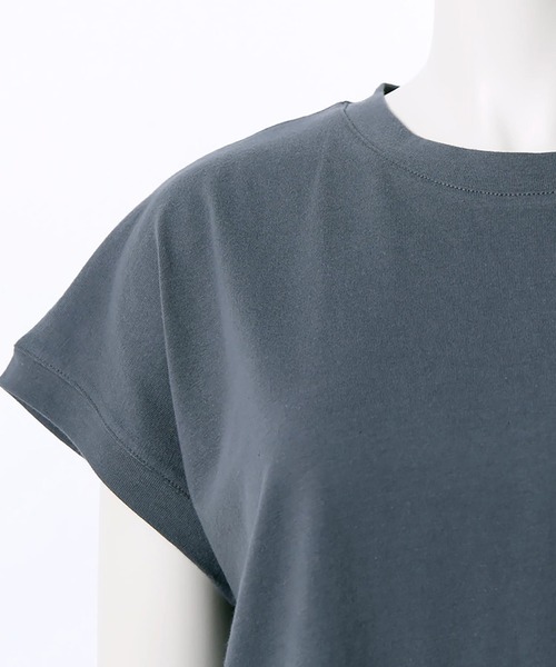 Rejoule(リジュール)の「フレンチスリーブTシャツ(Tシャツ/カットソー・レディース・ブラック/ブラウン系その他/オフホワイト/グリーン・FREE)」の10枚目の写真