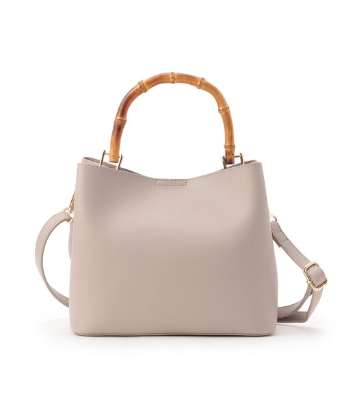 SHOO・LA・RUE（シューラルー）の「◆【2WAY】バンブーハンドルトートバッグ（トートバッグ・レディース・グレー/ブルー/ブラック・00）」の3枚目の写真