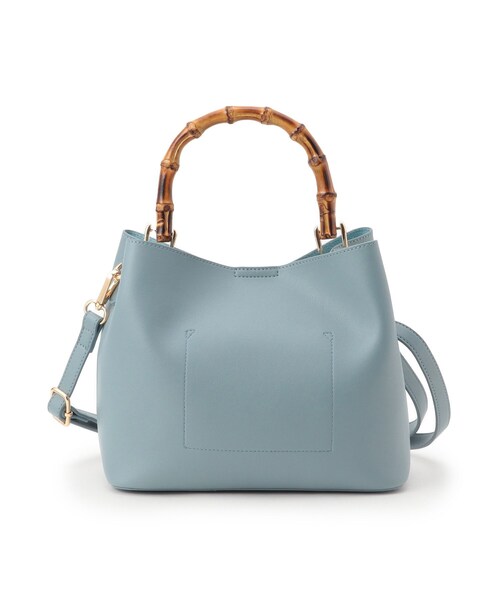 SHOO・LA・RUE（シューラルー）の「◆【2WAY】バンブーハンドルトートバッグ（トートバッグ・レディース・グレー/ブルー/ブラック・00）」の7枚目の写真